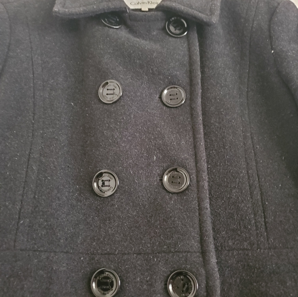 Calvin Klein Double Breasted Black Wool … - Picture 2 of 8